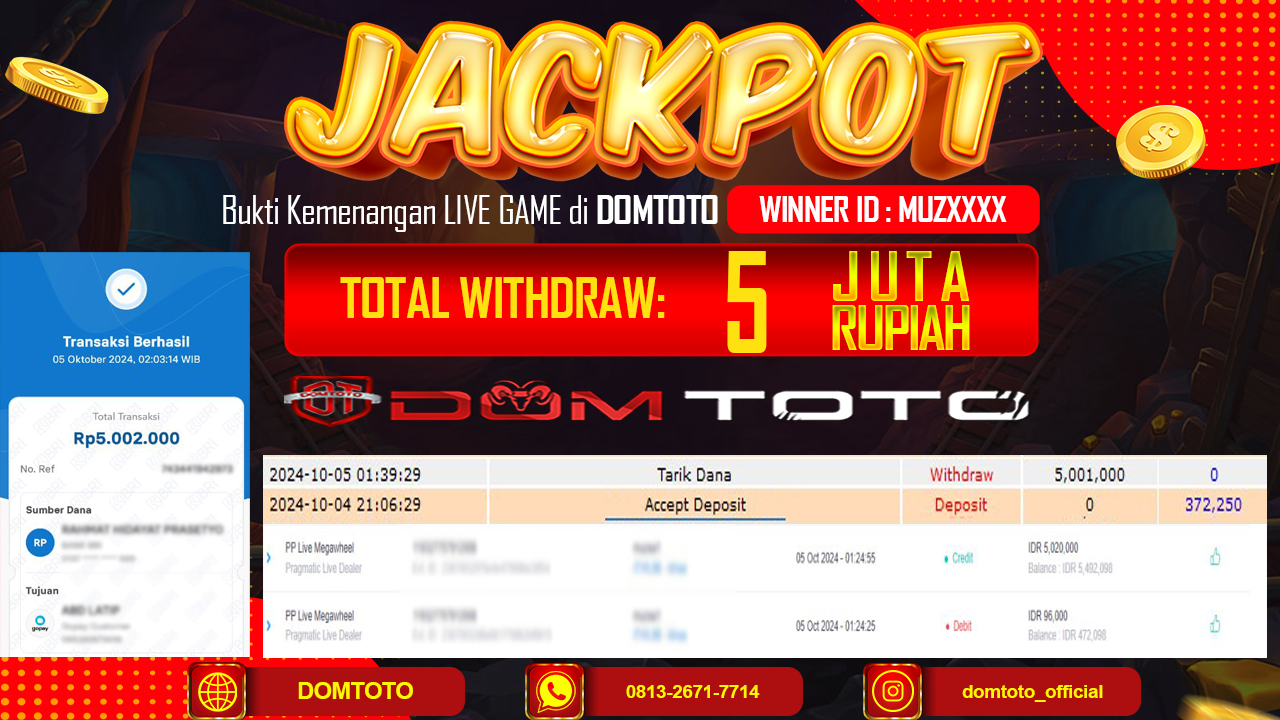 JACKPOT LIVE GAME PP LIVE MEGAWHEEL 05 SEPTEMBER 2024